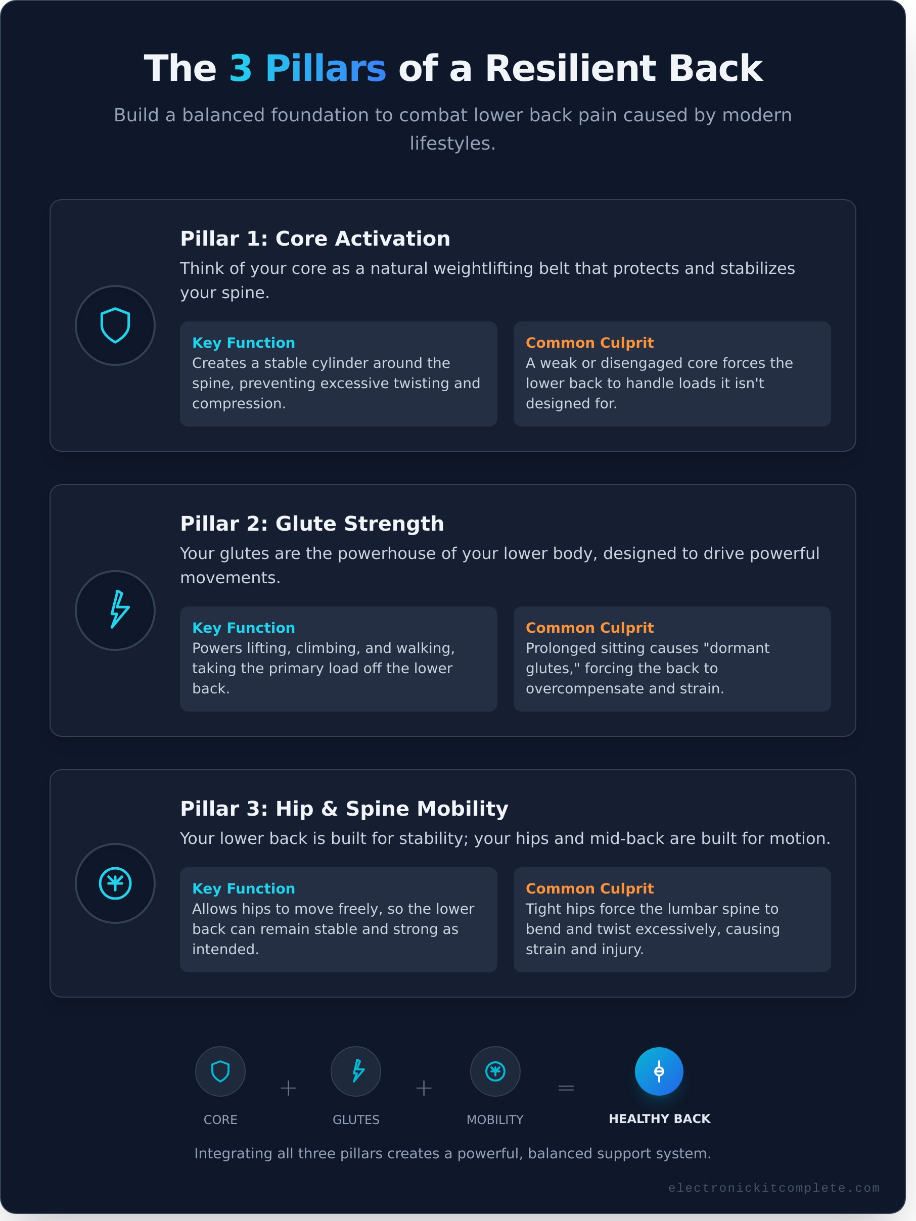 Simple Exercises to Strengthen Your Lower Back: A Beginner’s Guide - Infographic